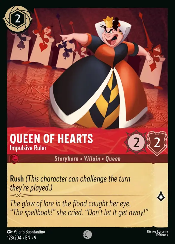 123/204 Queen of Hearts - Impulsive Ruler