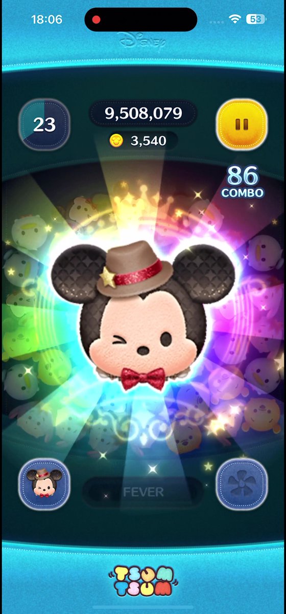 ツムツムおしゃれハットミッキーのスキル発動シーン