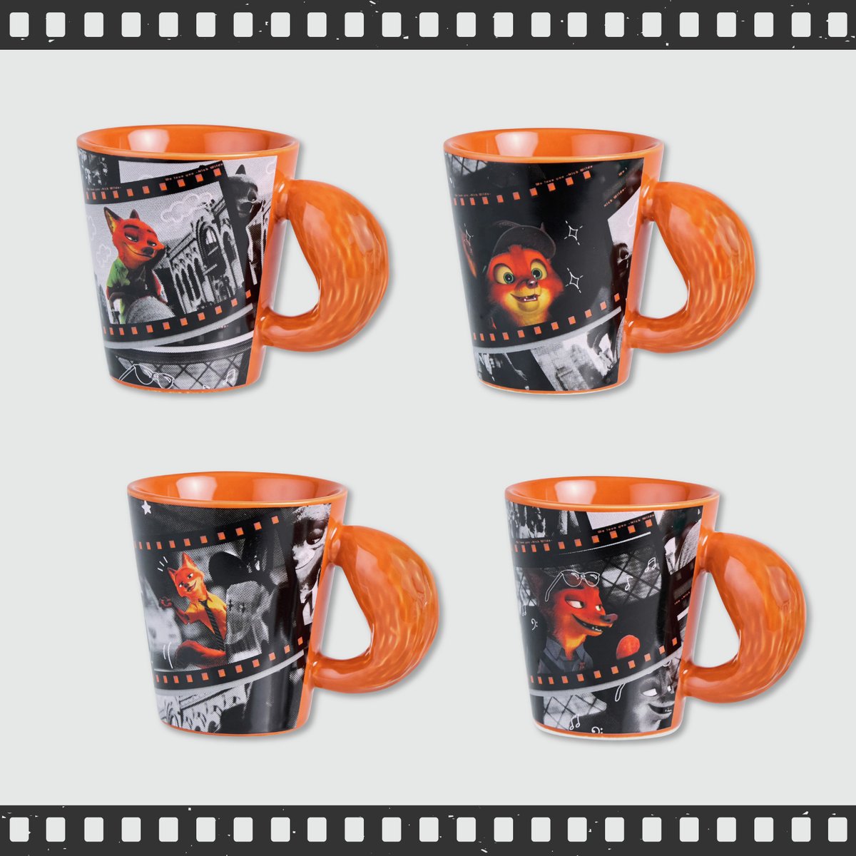 ズートピアのニックのかっこいいシーンをデザインしたマグカップやポシェットのプライズグッズ