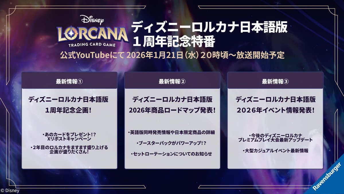 ディズニーロルカナ1周年記念特番のプロモーション画像