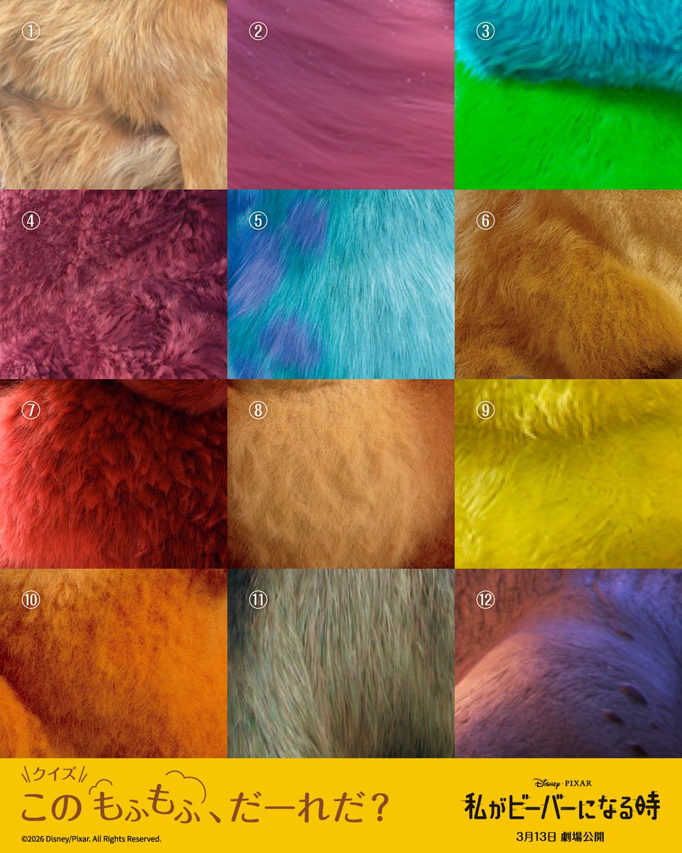 ピクサーもふもふキャラクタークイズ