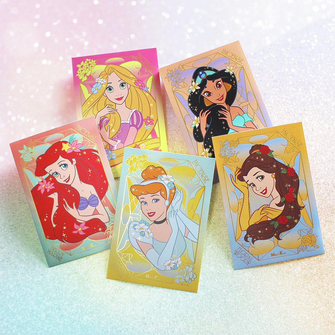 ディズニープリンセスお香シリーズのパッケージ