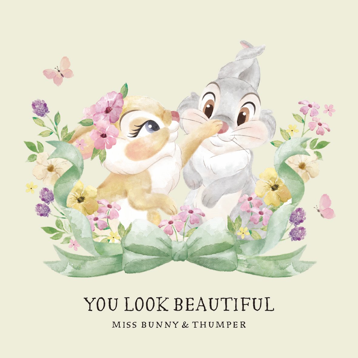 とんすけとミス・バニーの春ロマンスデザイン