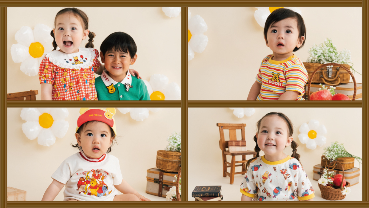 プーさん柄のベビー服