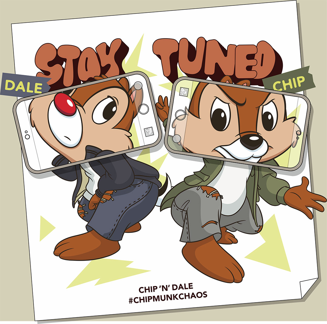 カッコいい衣装のチップとデールがお誕生日をお祝い