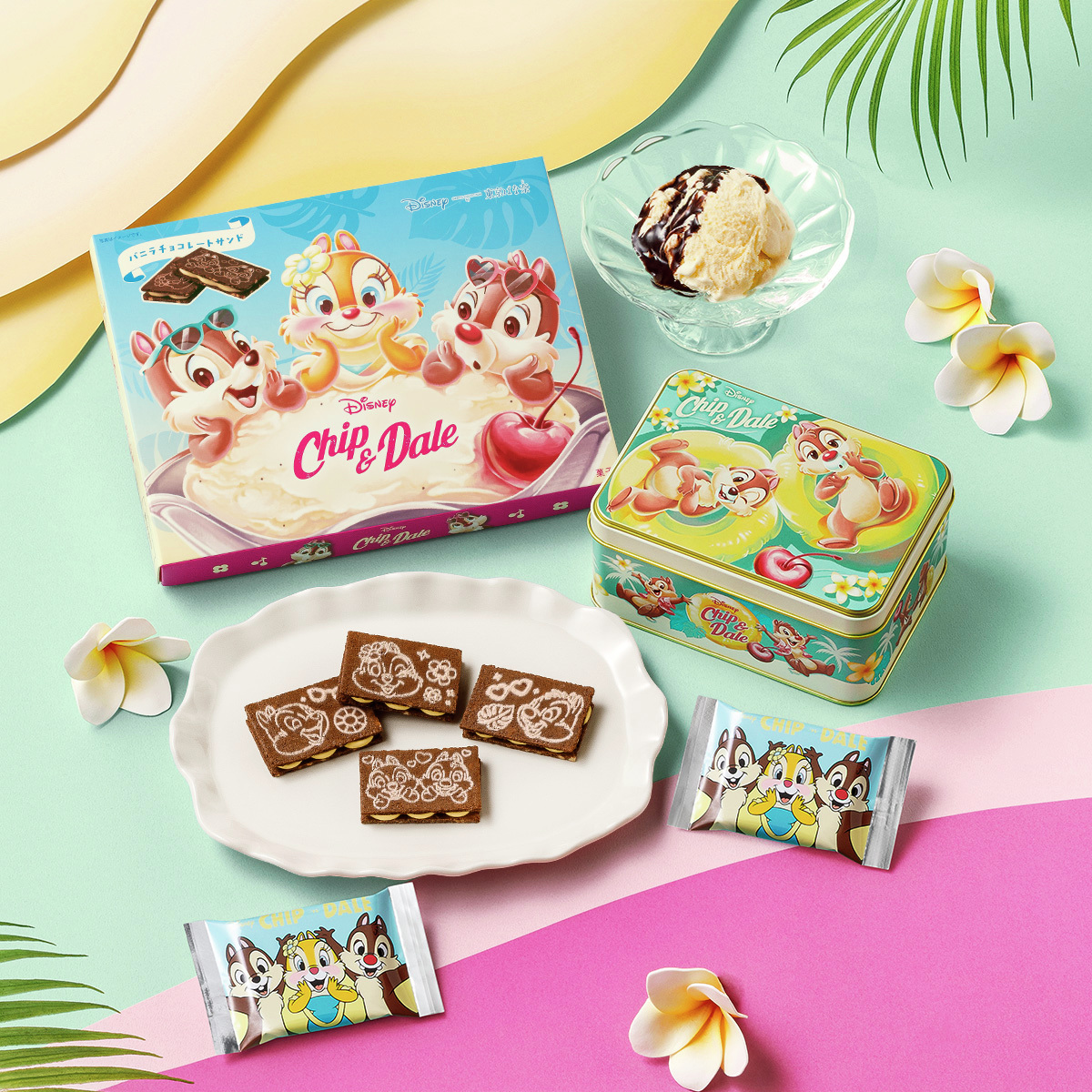チップとデール、クラリスの東京ばな奈新作スイーツの画像