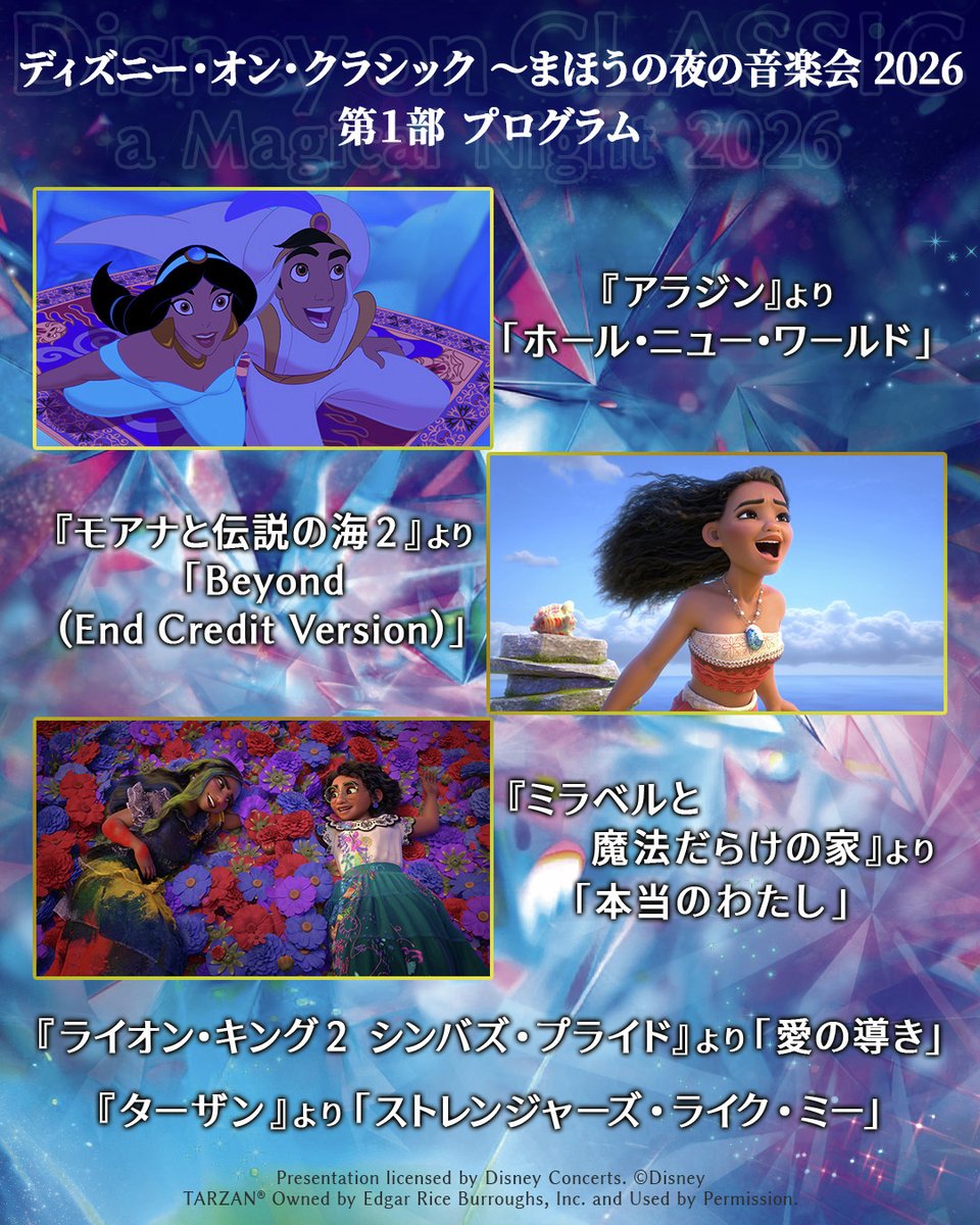 ディズニーオンクラシック まほうの夜の音楽会 2026 第1部演奏曲画像